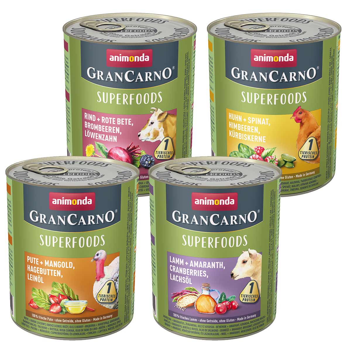 Animonda GranCarno Superfood, kombinované balení, 24 × 800 g