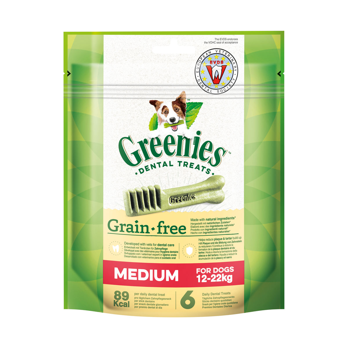 Greenies Grain Free Medium pamlsky pro péči o zuby psů od 11 do 22 kg – 170 g