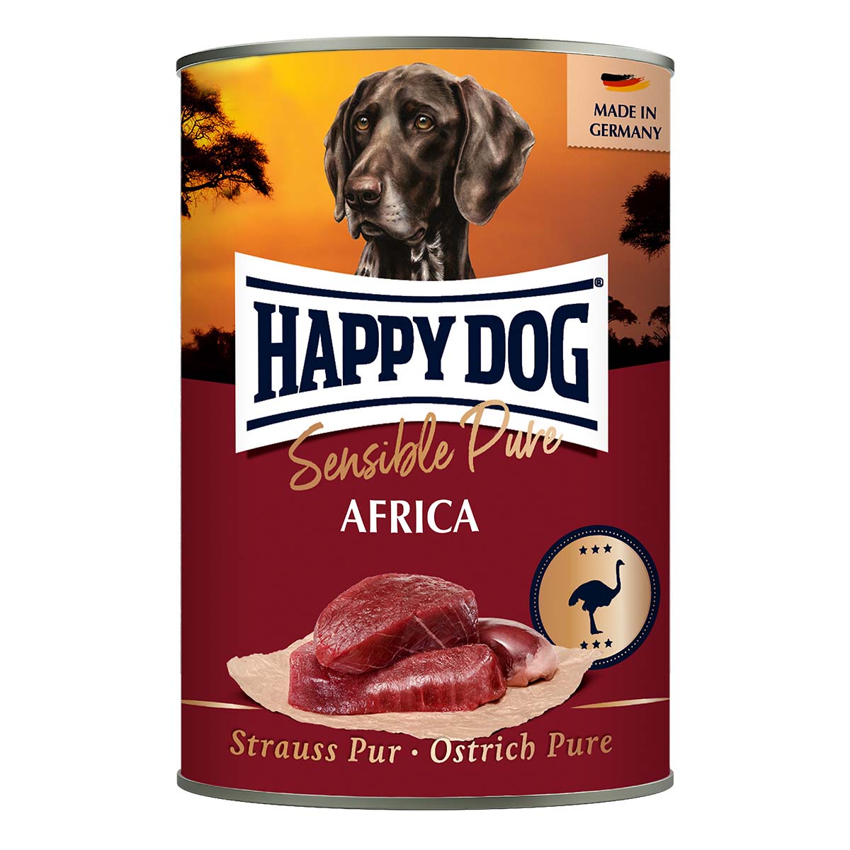 Happy Dog čisté pštrosí maso, 12 x 400 g