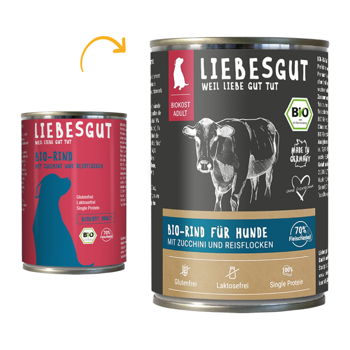 Liebesgut Biokost Adult Hund s hovězím masem, cuketou a rýží