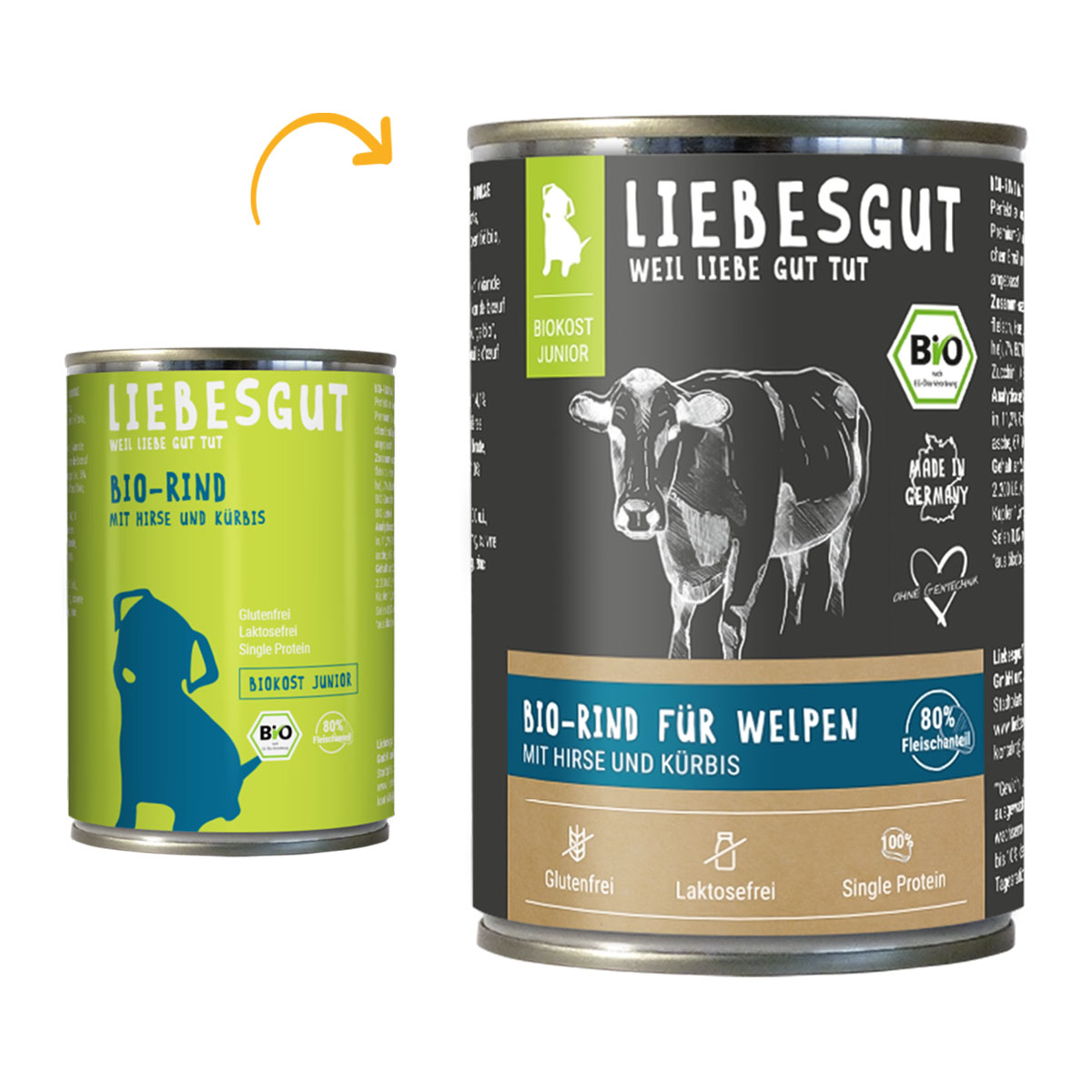 Liebesgut Biokost Junior Hund s hovězím masem, jáhlami a dýní