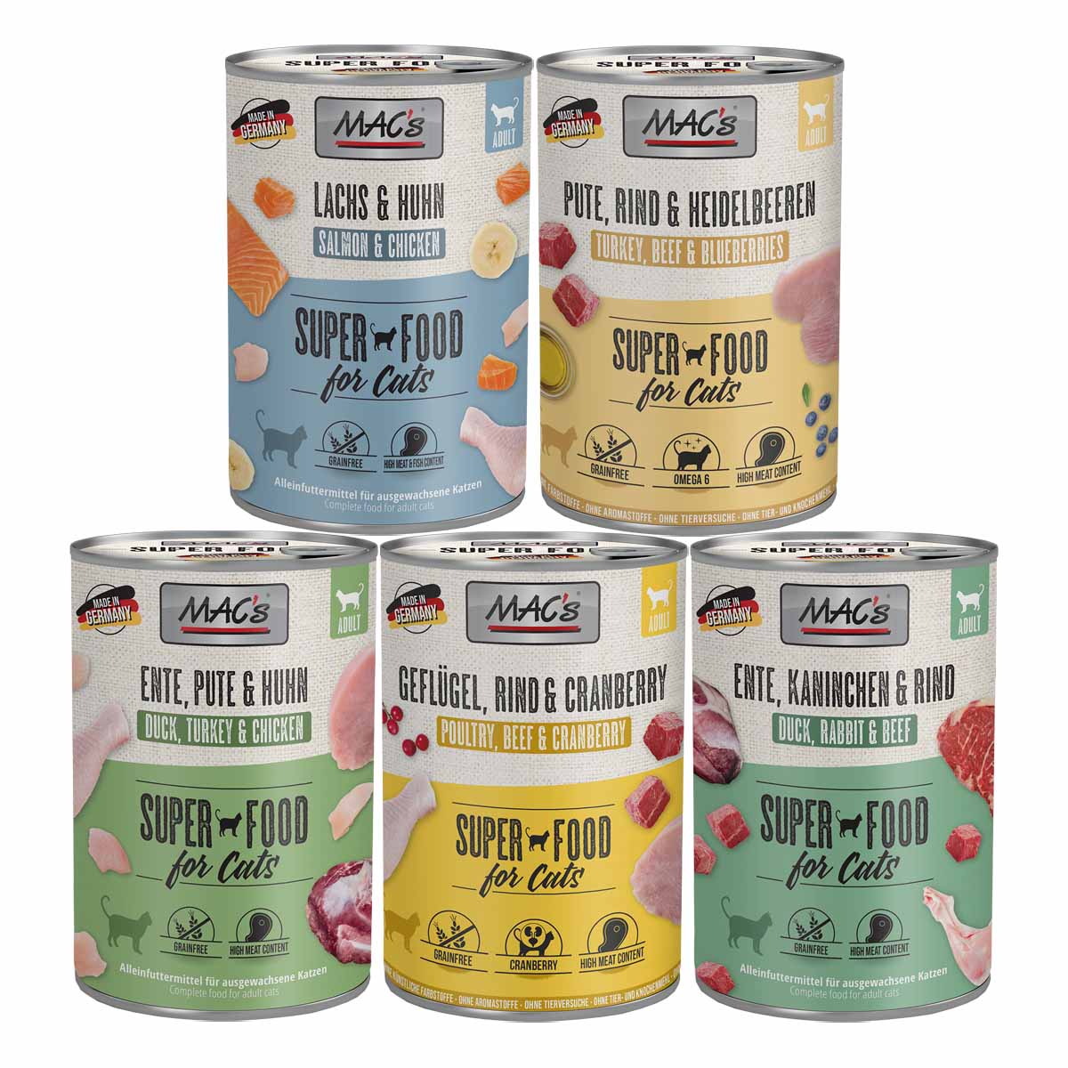 MAC'S Cat, 60 × 400 g, variace chutí masa 2 MAC'S Cat, 60 × 400 g, variace chutí masa 2