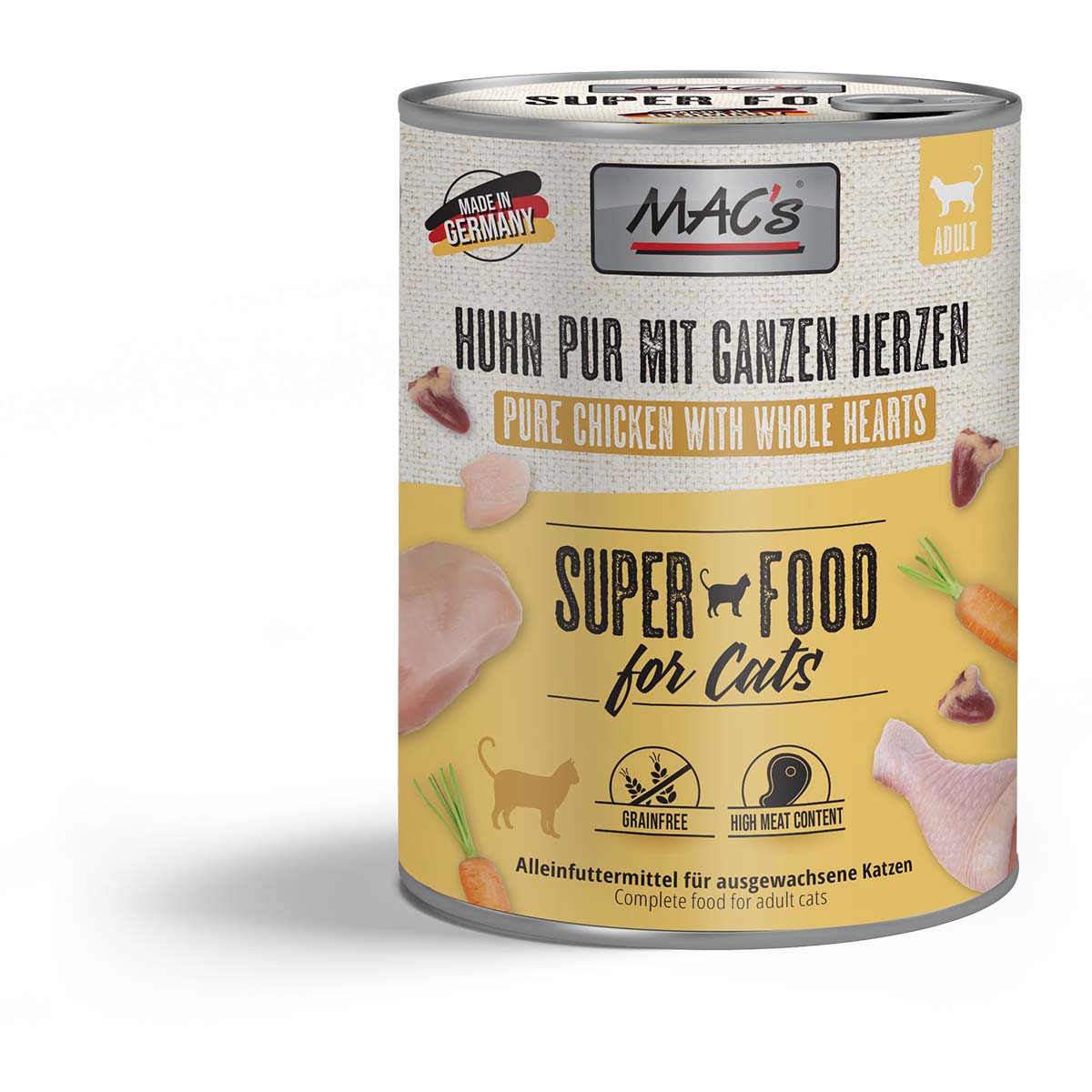MAC's Cat čistě kuřecí maso s celými drůbežími srdci