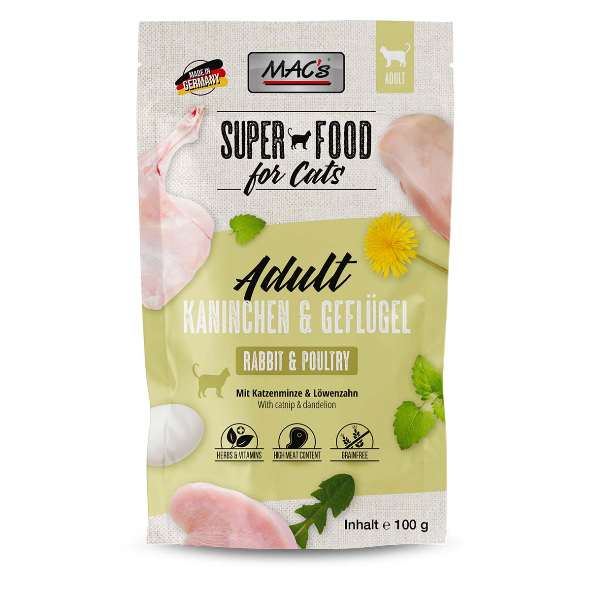 MAC's Cat králík, drůbež a pampeliška