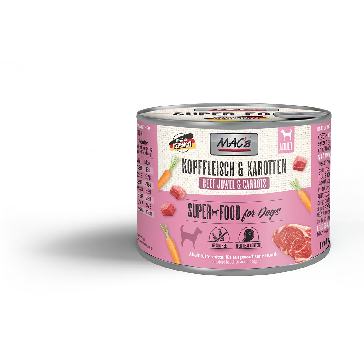 MAC's Dog maso z hlavy a mrkev