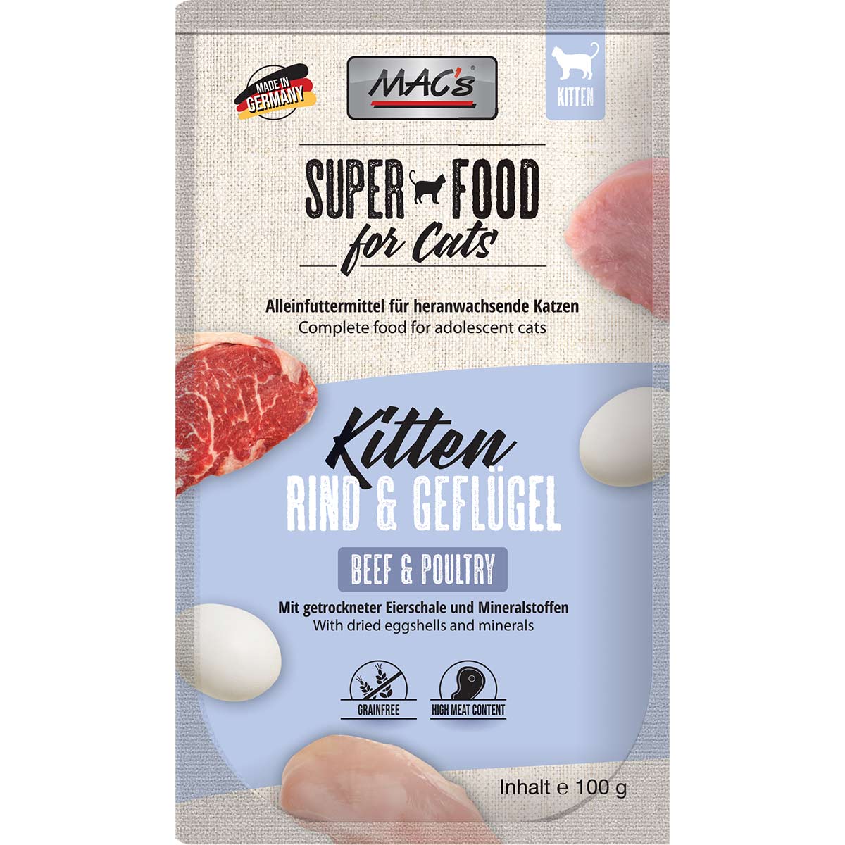MAC's Cat Kitten kapsička pro koťata, hovězí a drůbeží maso