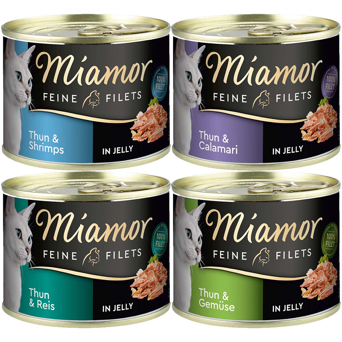 Miamor Feine Filets, kombinované balení, 48 × 185 g