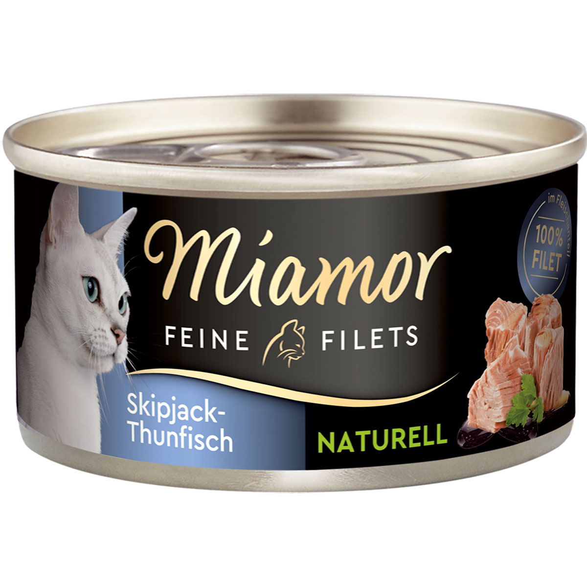 Miamor Feine Filets Naturelle, skipjack a tuňák, 80g plechovka