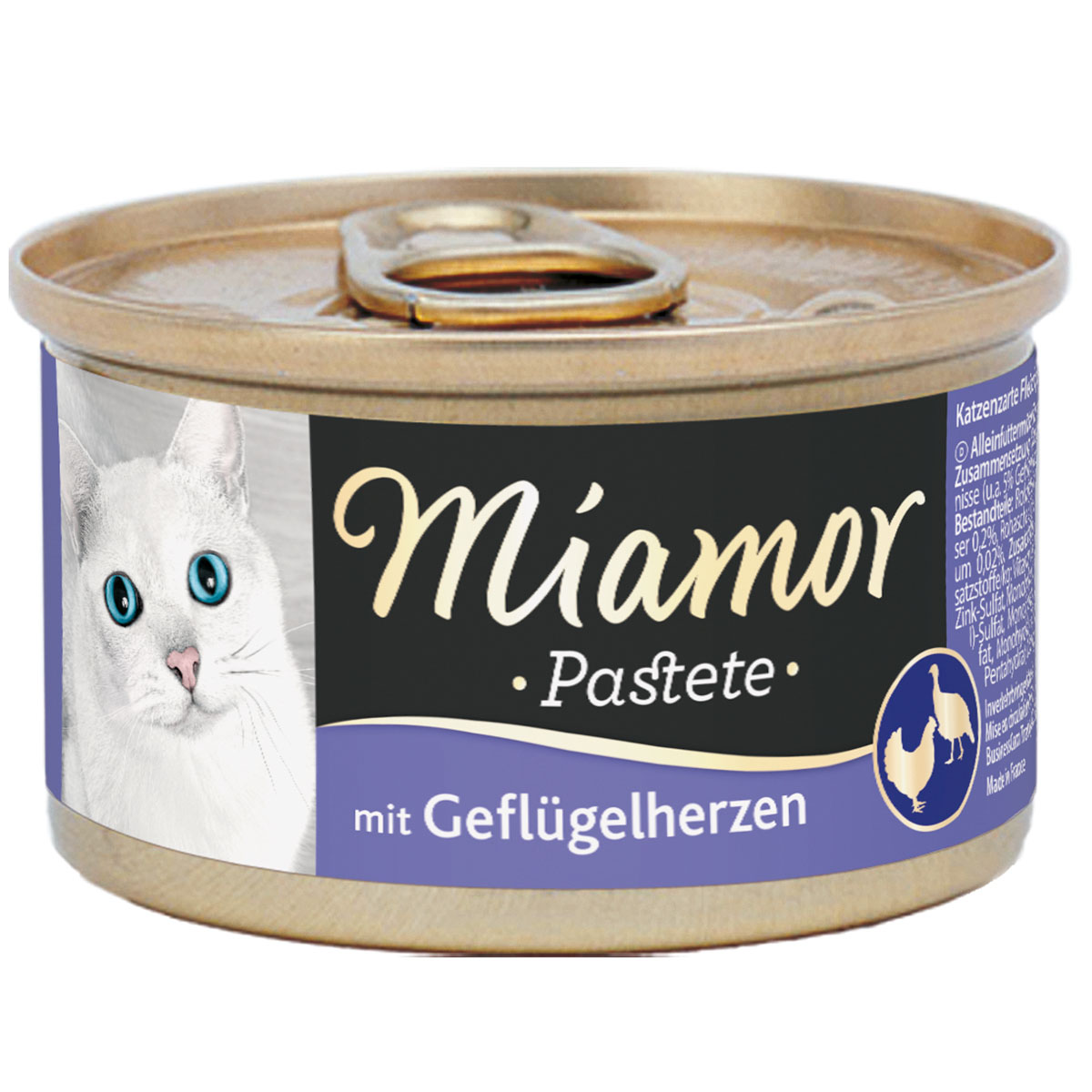 Masová paštika Miamor Katzenzarte s drůbežími srdci
