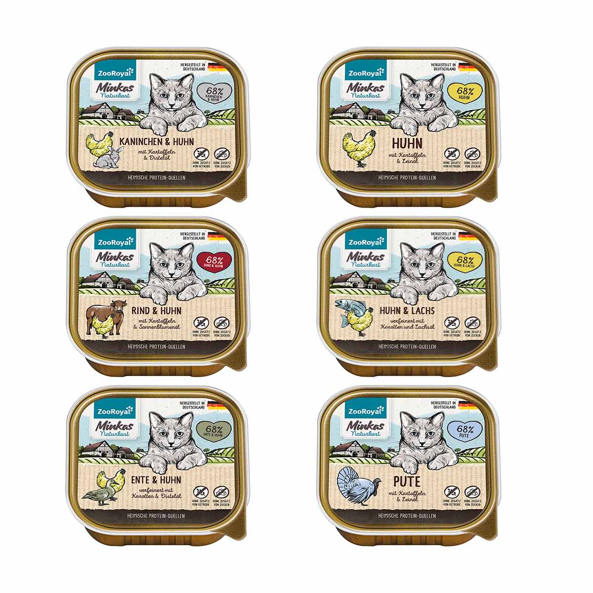 ZooRoyal Minkas Naturkost Mixpaket 6x100 g