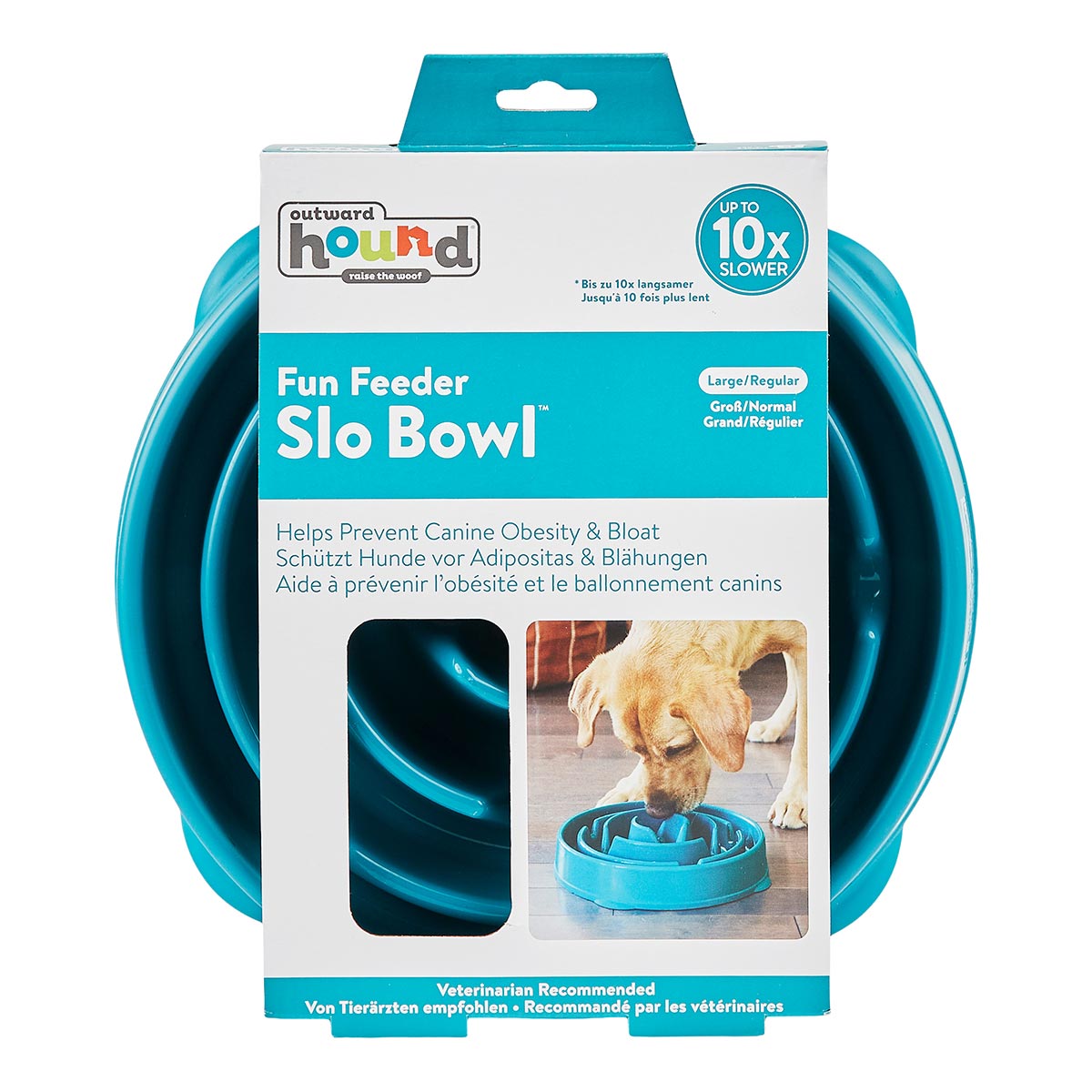 outward hound fun feeder slo bowl drop turkquoise large web 1