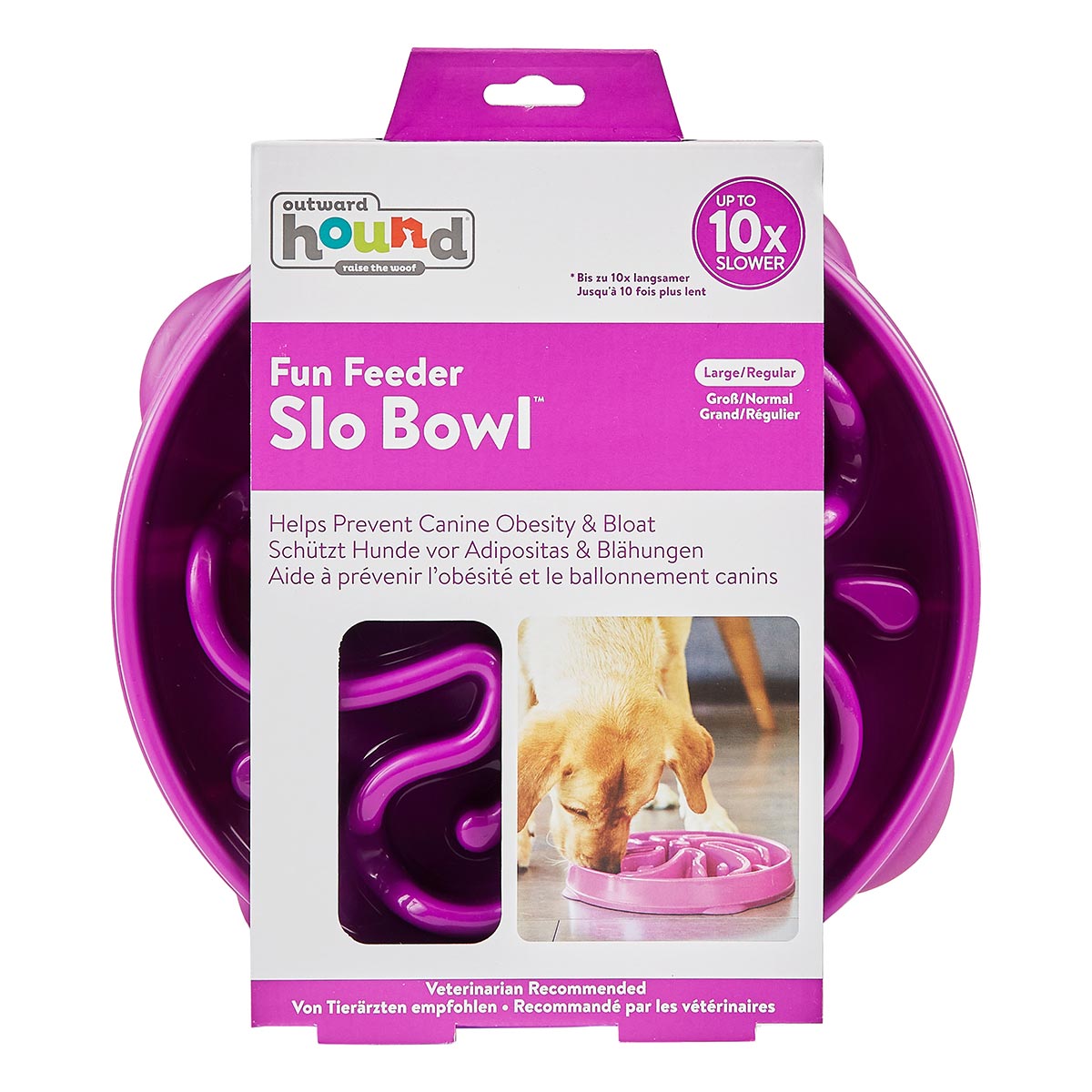 outward hound fun feeder slo bowl flower purple large web 1
