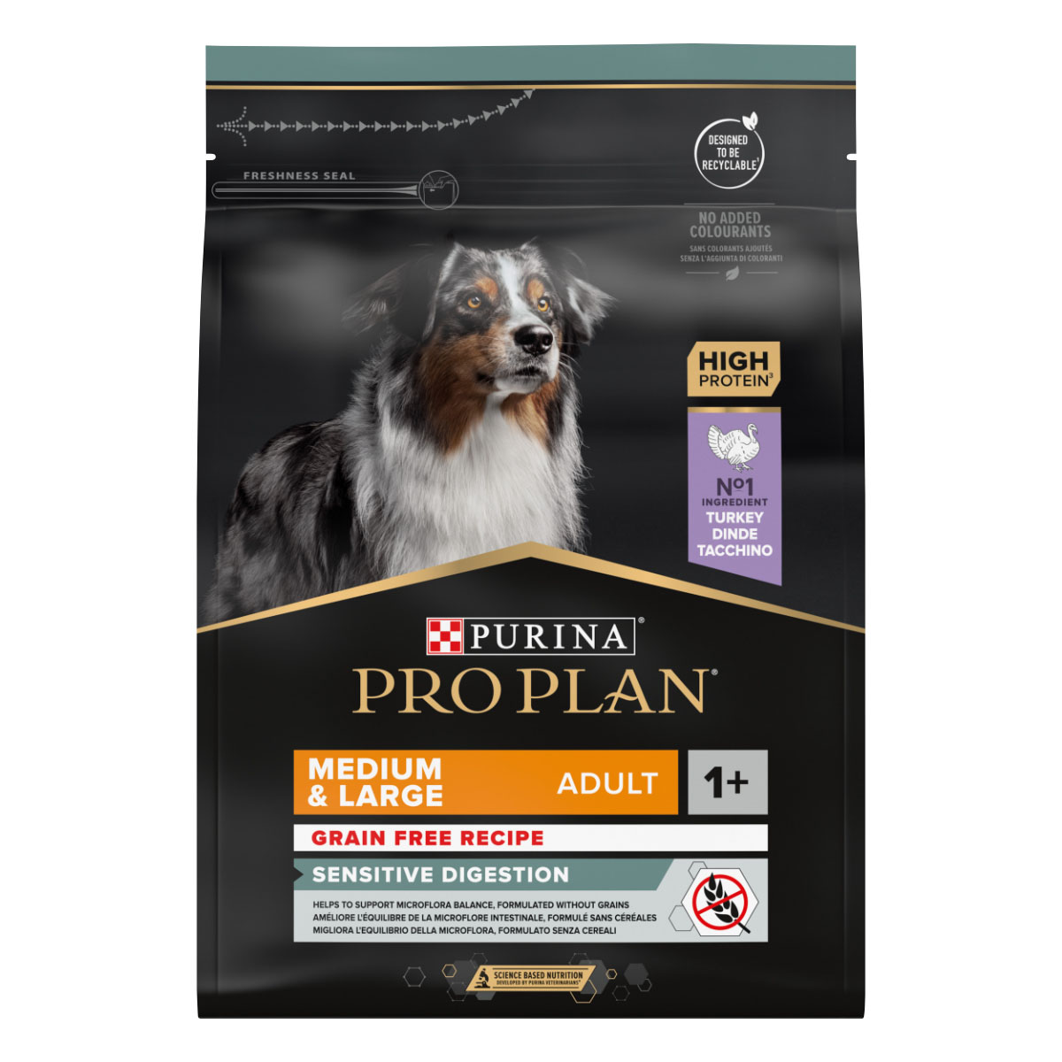 PURINA PRO PLAN Medium & Large Adult OPTIDIGEST s vysokým obsahem krocana, 2,5 kg