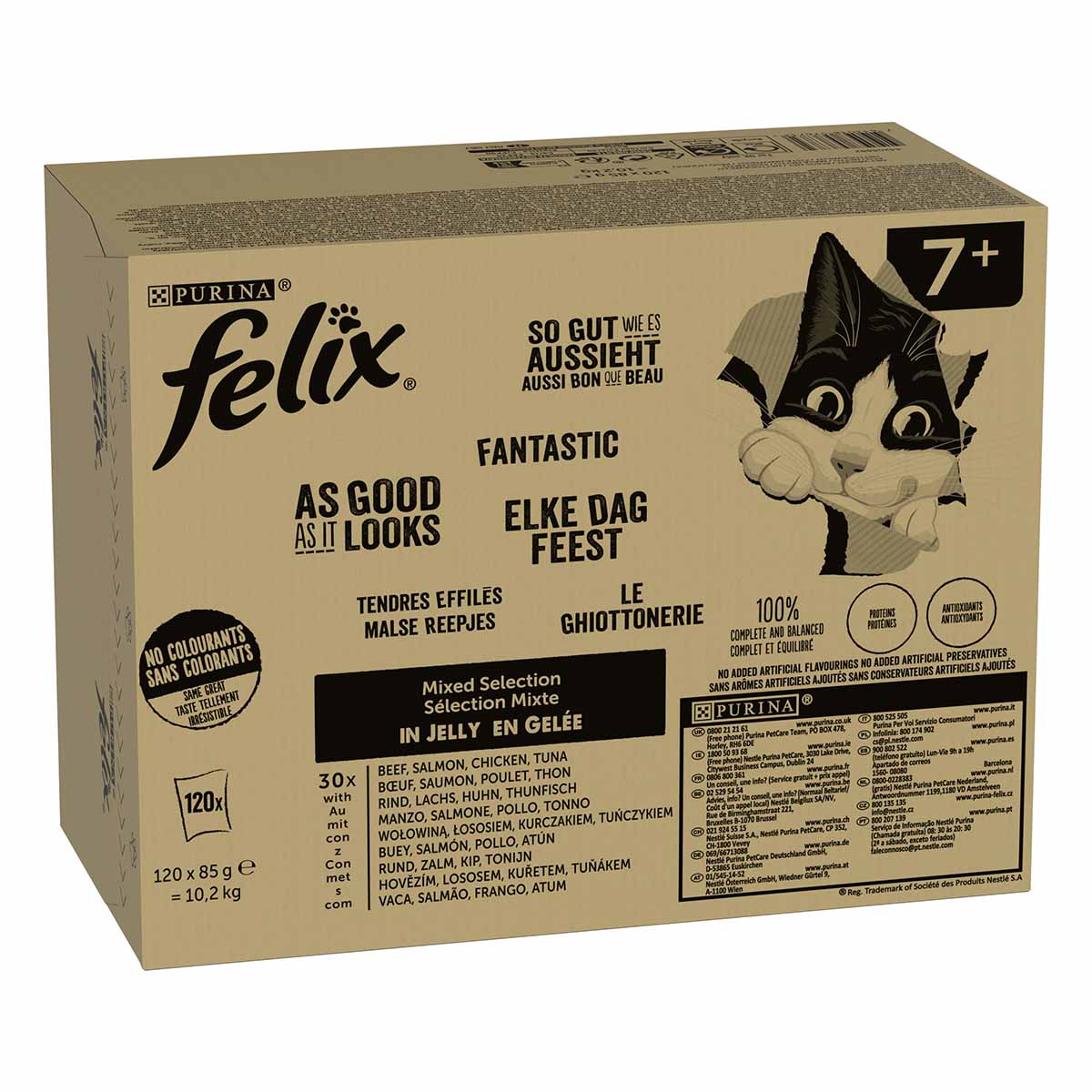 FELIX Chutná tak dobře, jak vypadá v&nbsp;želé, 120 × 85&nbsp;g, v&nbsp;různých druzích
