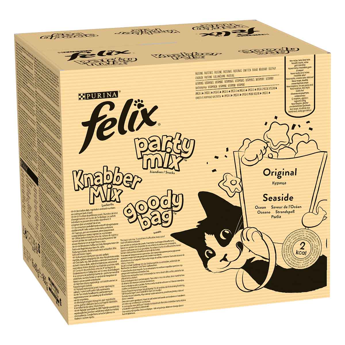 FELIX Knabber Mix Original 8× 60 g & Strandspaß 8× 60 g