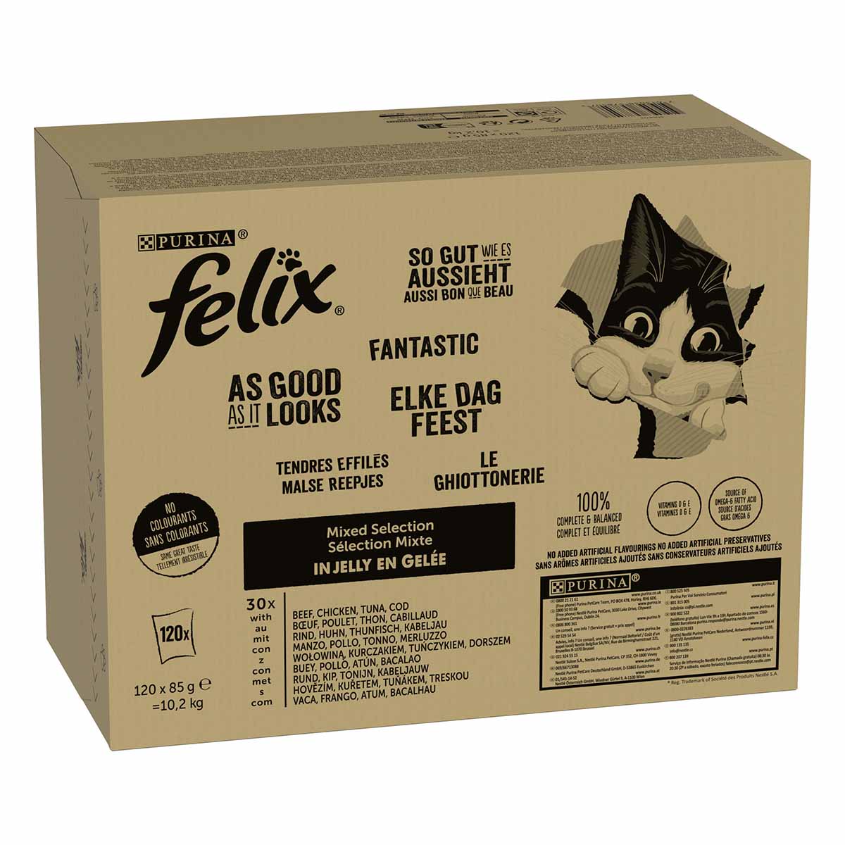 FELIX – Chutná tak dobře, jak vypadá, Mix v želé, 120 x 85&nbsp;g