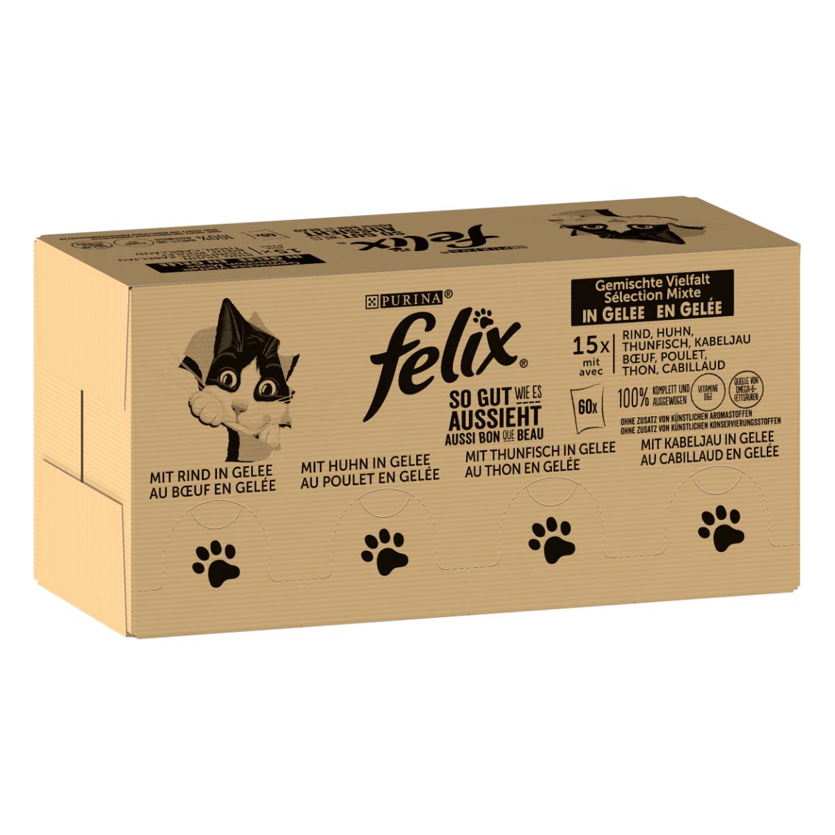FELIX – Chutná tak dobře, jak vypadá, Mix v želé, 120 x 85 g