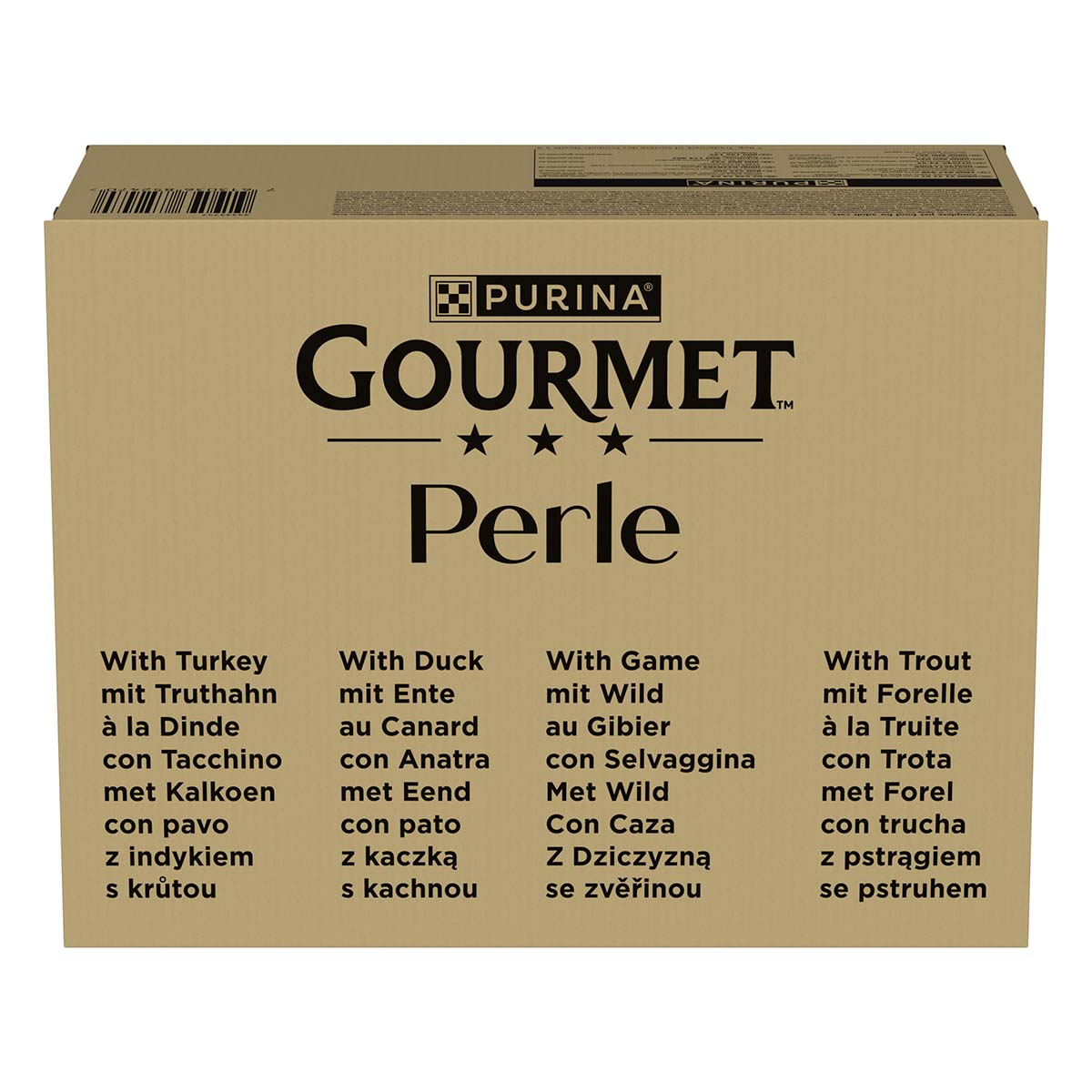 GOURMET Perle vybrané proužky mix s pstruhem, krocanem, kachnou a zvěřinou, 96 × 85&nbsp;g