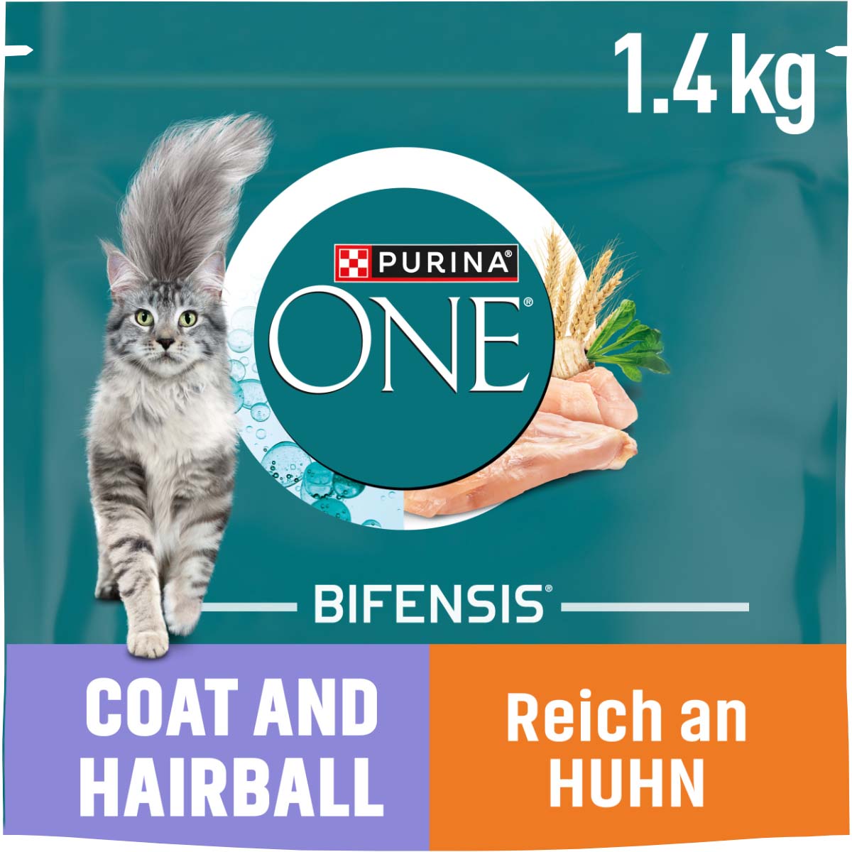 PURINA ONE BIFENSIS COAT &amp; HAIRBALL kuře, 1,4 kg