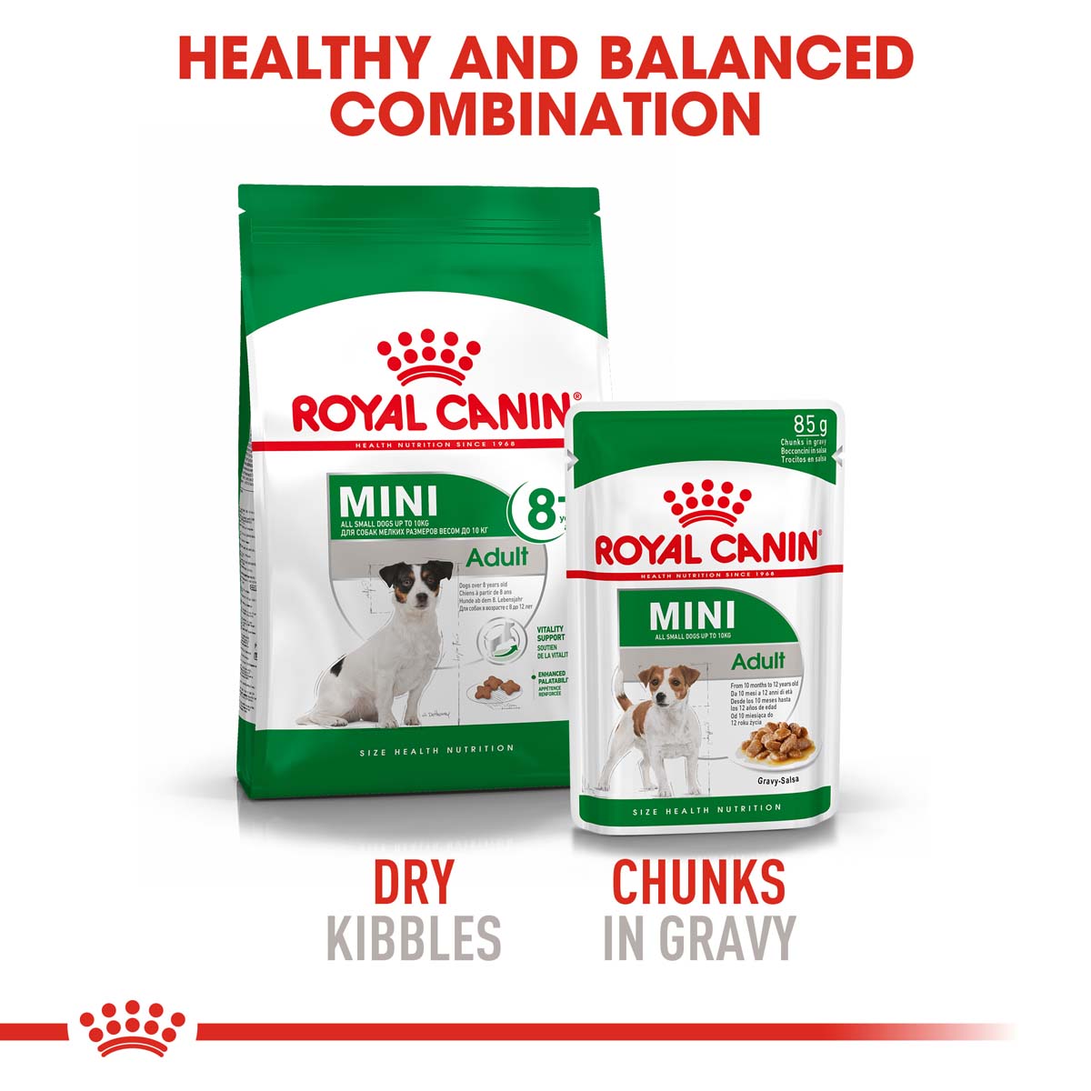 ROYAL CANIN MINI Adult 8+ 2 kg + Mini Adult v omáčce 12× 85 g