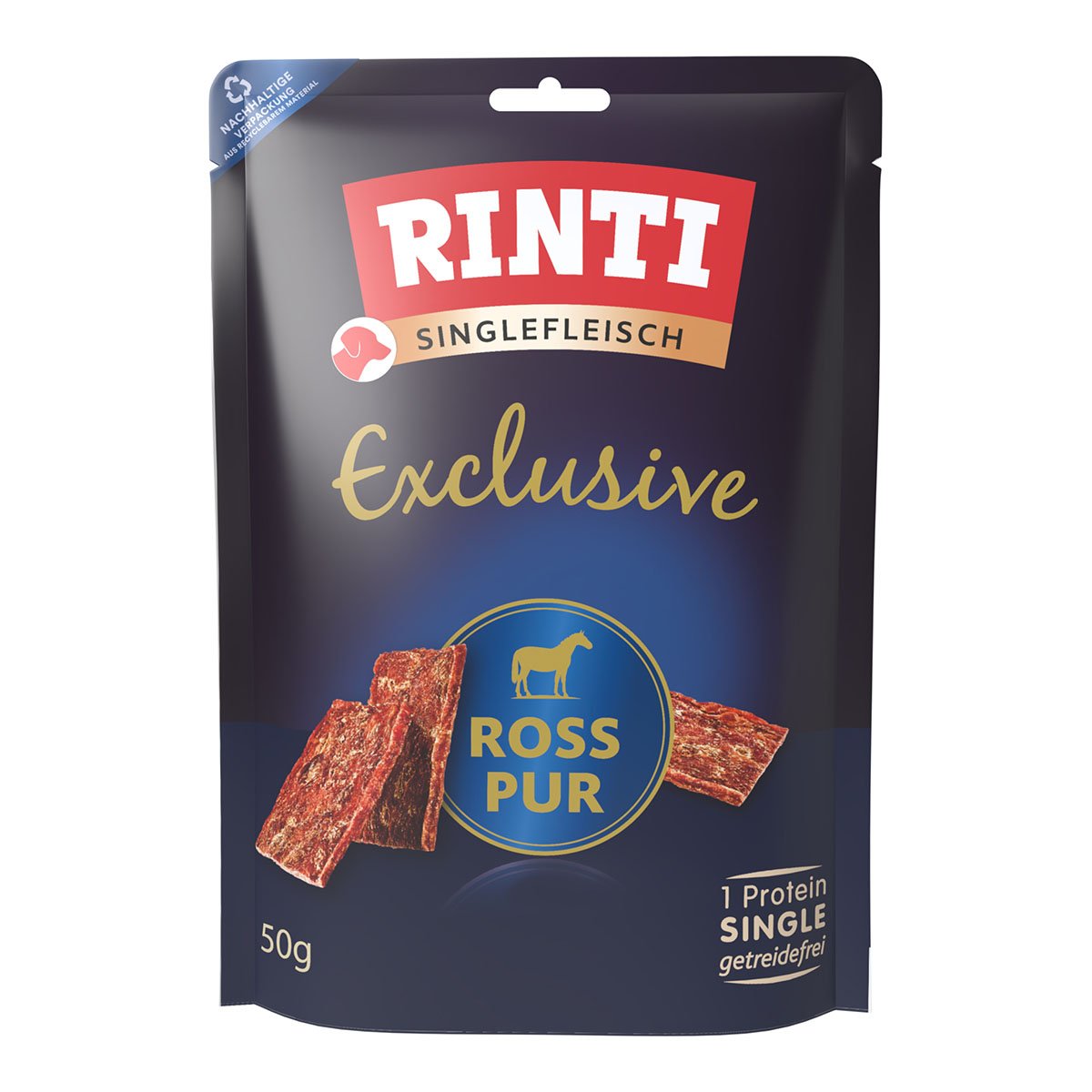 Rinti Singlefleisch Exclusive Snack, Čisté koňské maso