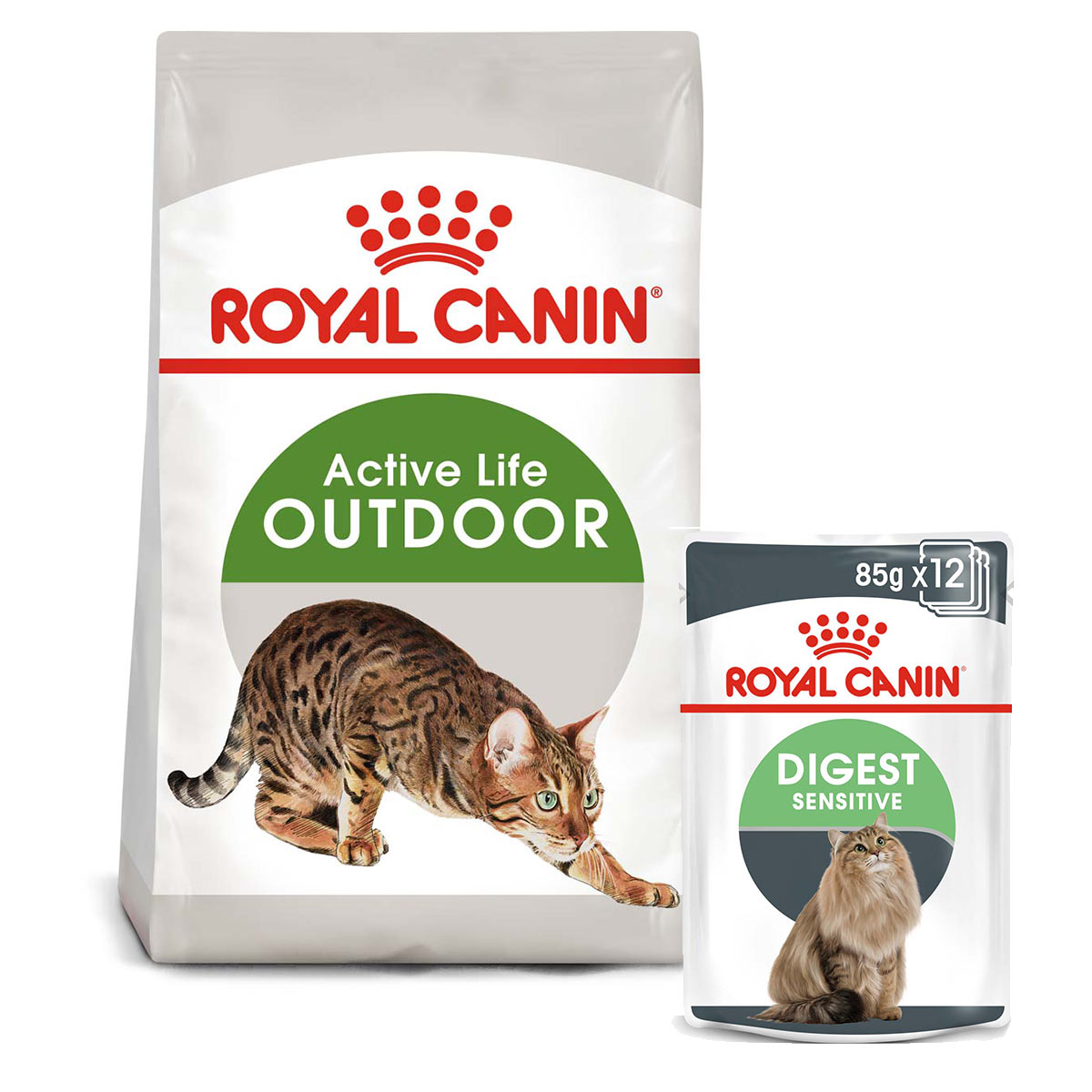 ROYAL CANIN OUTDOOR granule 2 kg + Digest Sensitive kapsička 12× 85 g