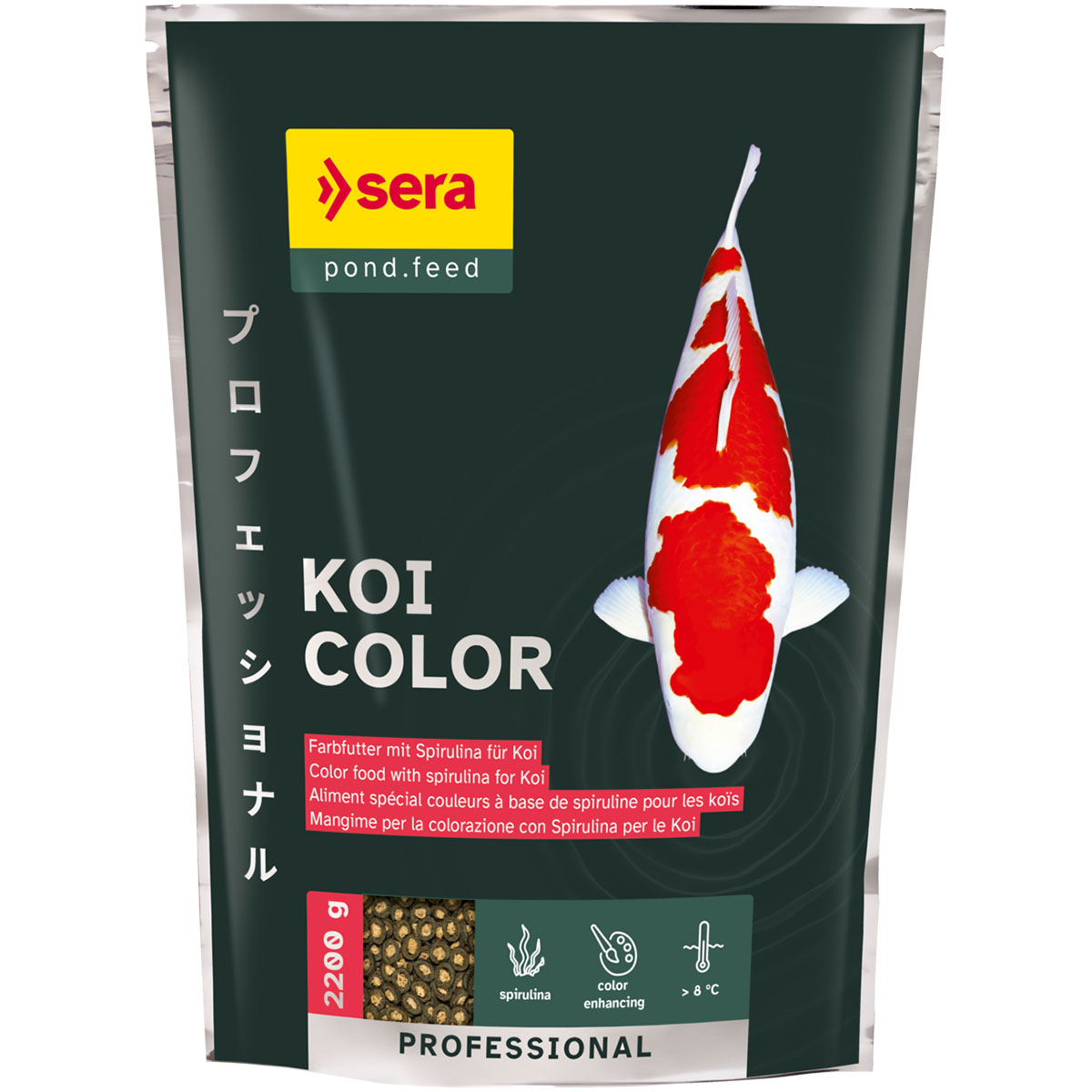 Sera KOI vybarvovací krmivo Professional se spirulinou