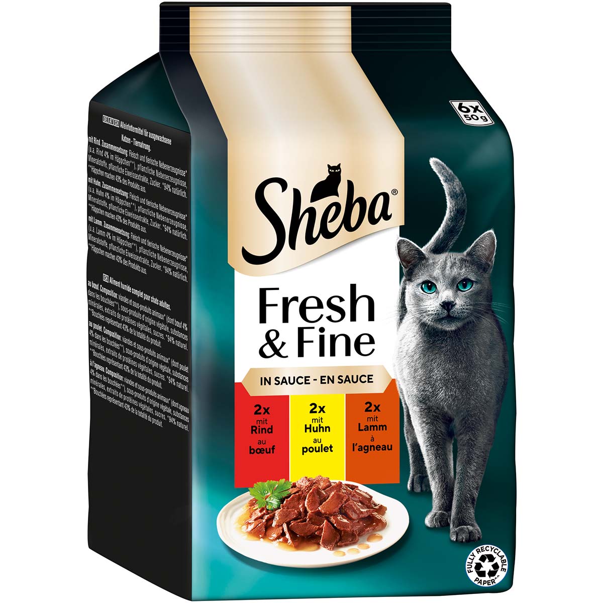 Sheba fresh &amp; fine omáčka hovězí, kuřecí &amp; jehněčí
