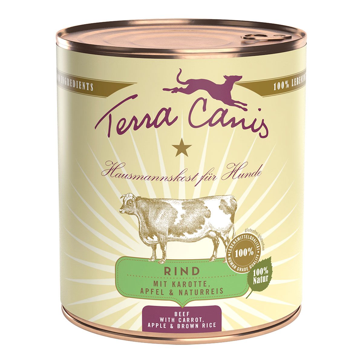 terra canis classic rind mit karotte apfel und naturreis 800g