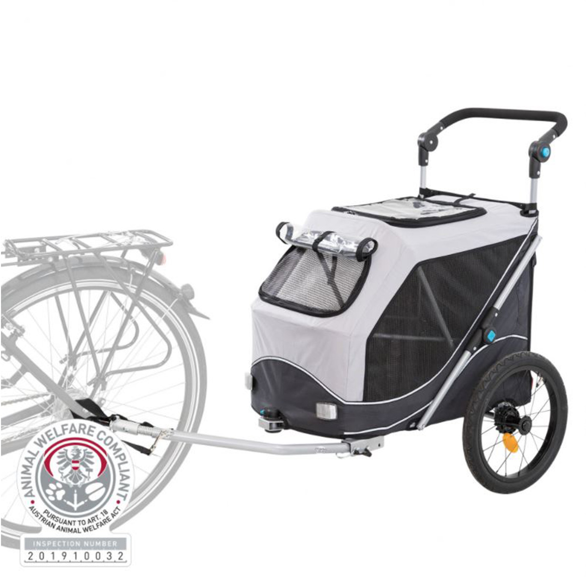 Trixie cyklistický přívěsný vozík vel. M 63 × 95 × 90 / 132 cm