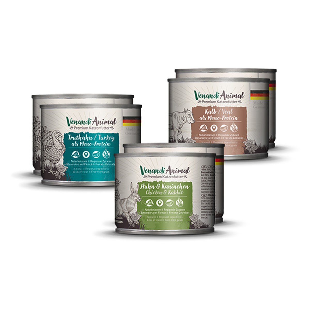 Venandi Animal – zkušební balení II, 2× koňské, 2× telecí, 2× krocan