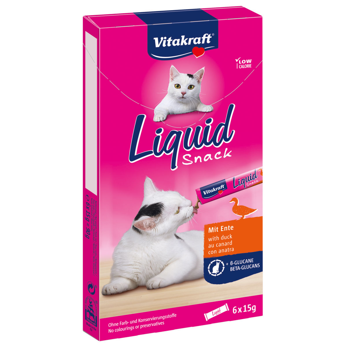 Vitakraft Cat liquid Snack kachna a betaglukany