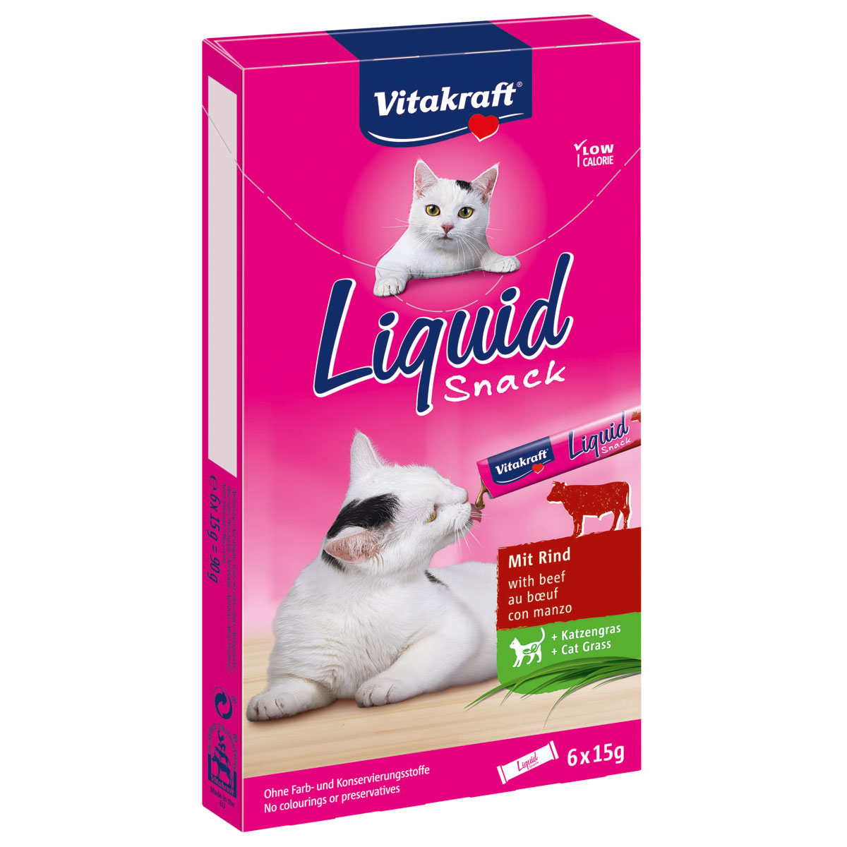 Vitakraft Cat liquid Snack hovězí a inulin