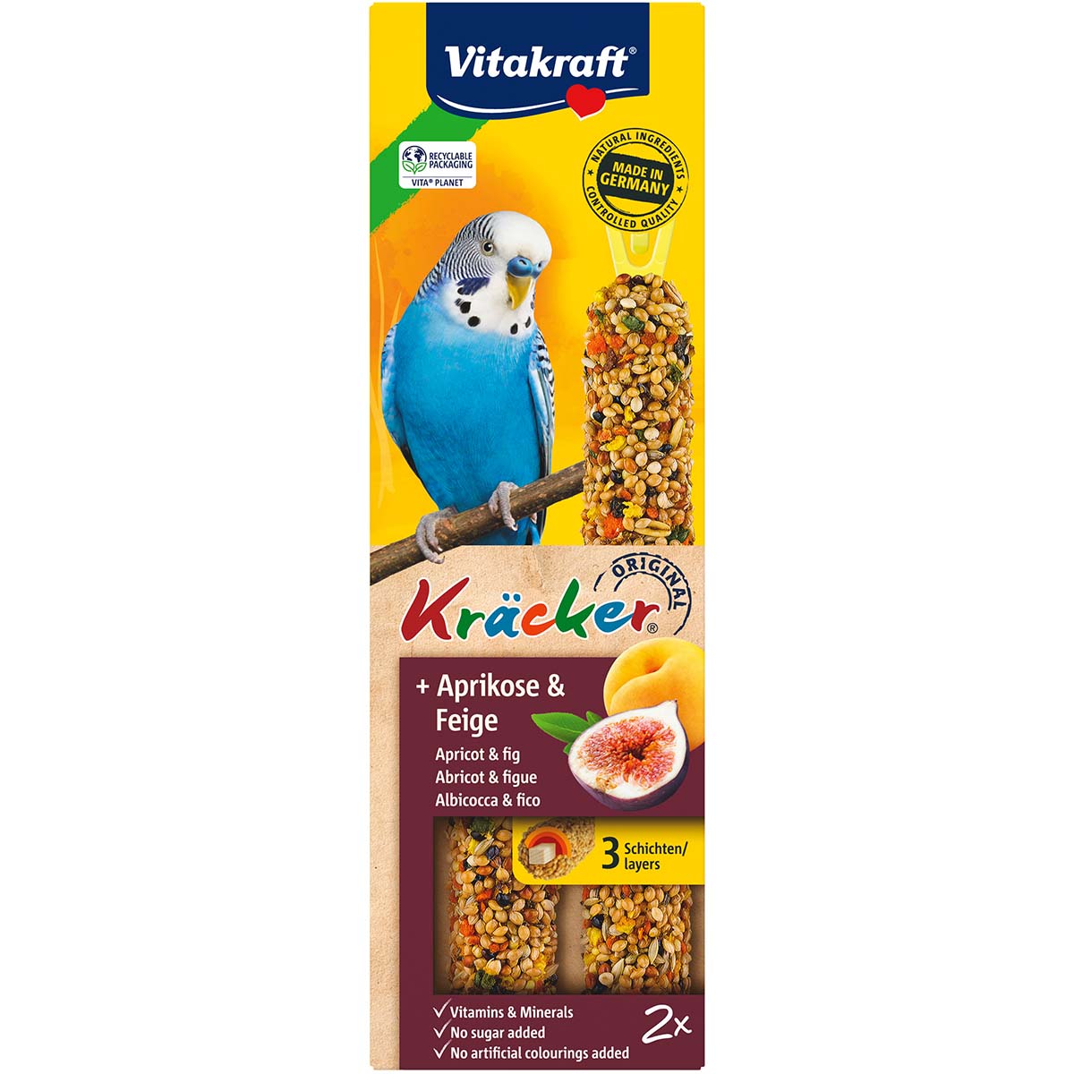 Vitakraft krekry s meruňkami a fíky pro andulky