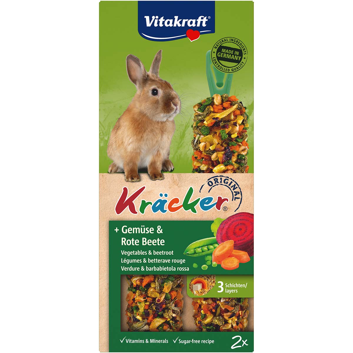 Vitakraft krekry pro zakrslé králíky se zeleninou a červenou řepou