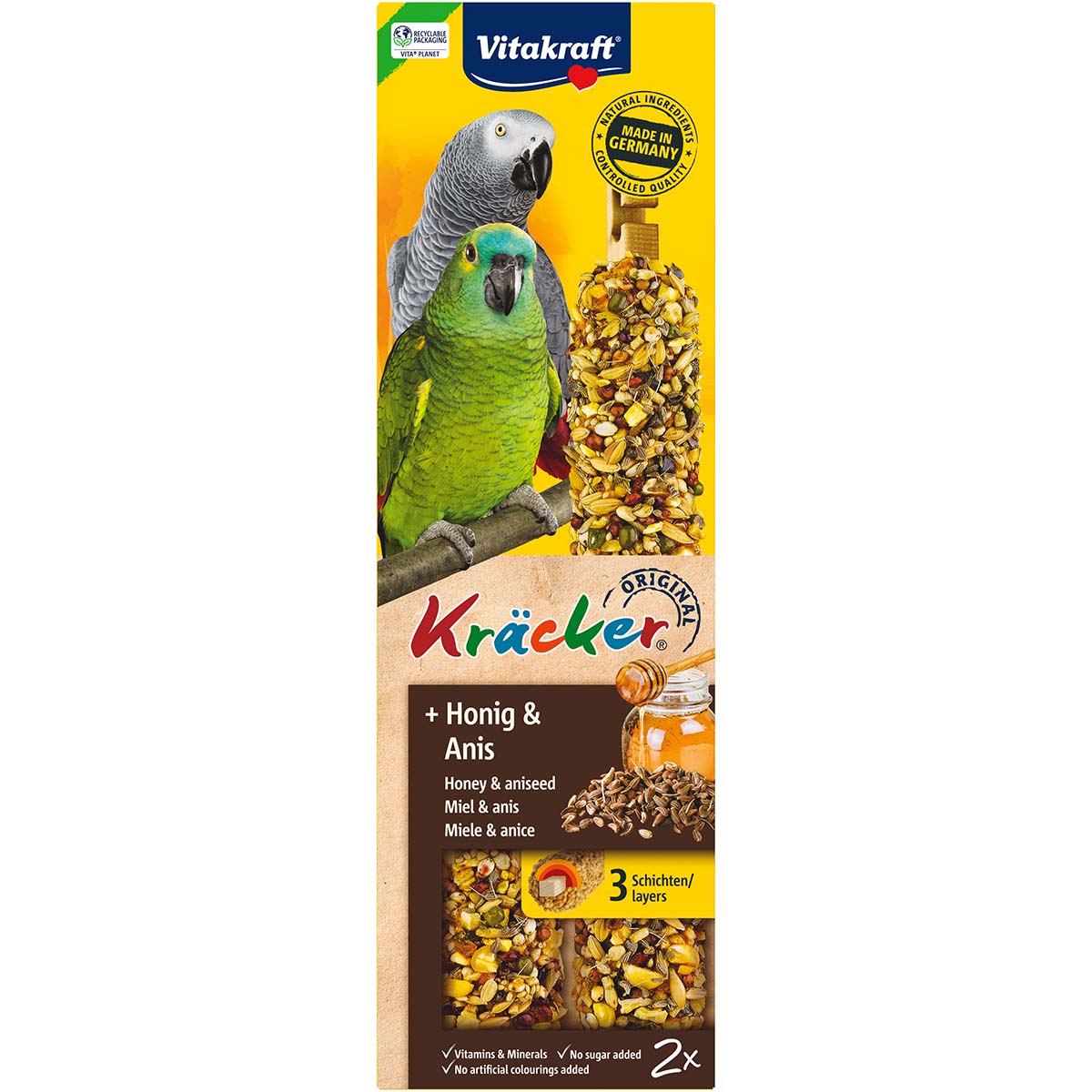 Vitakraft krekry med/anýz pro papoušky