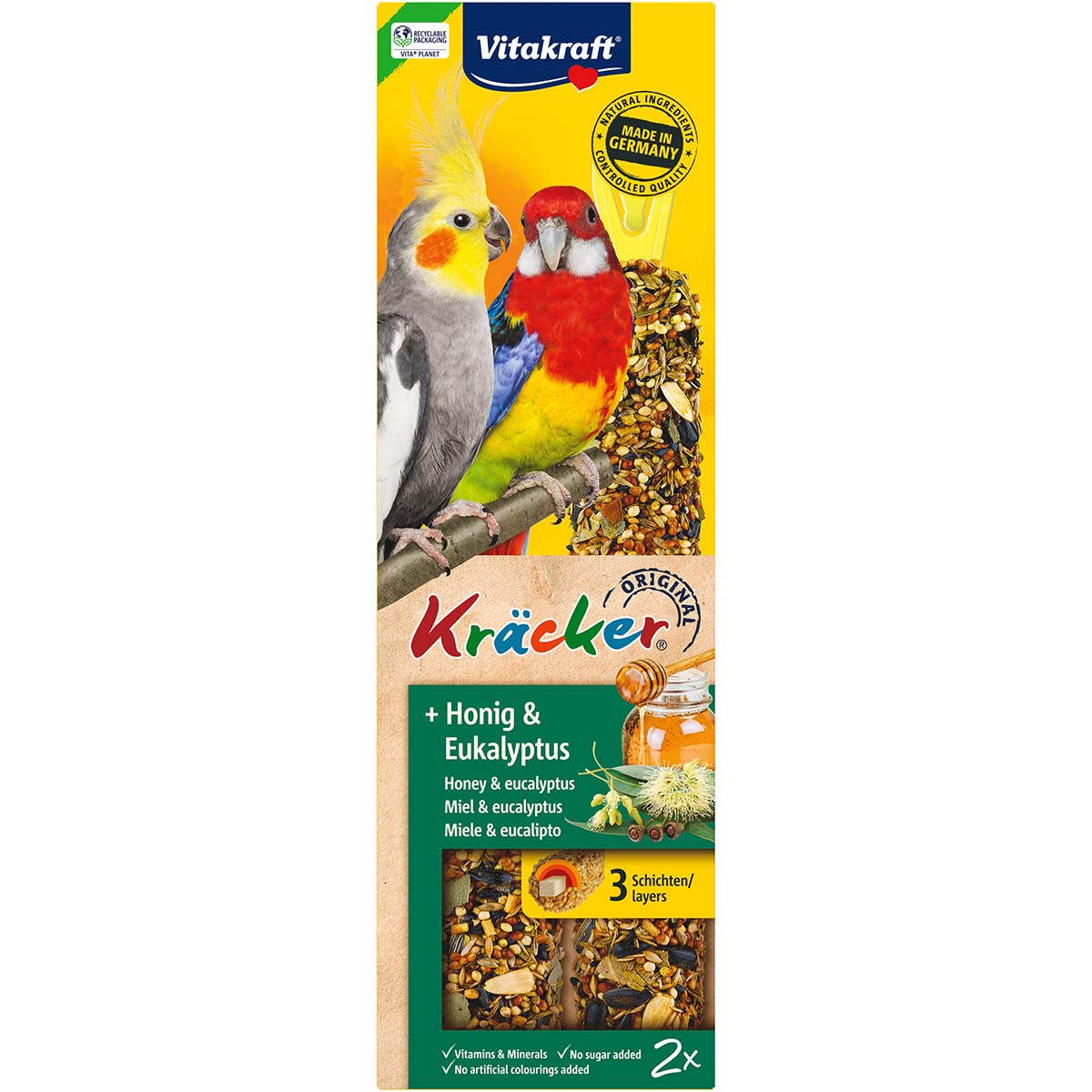 Vitakraft krekry med/eukalyptus pro velké papoušky