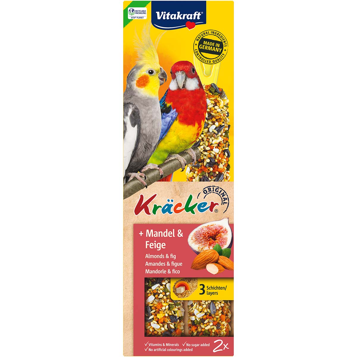 Vitakraft krekry mandle/fíky pro velké papoušky