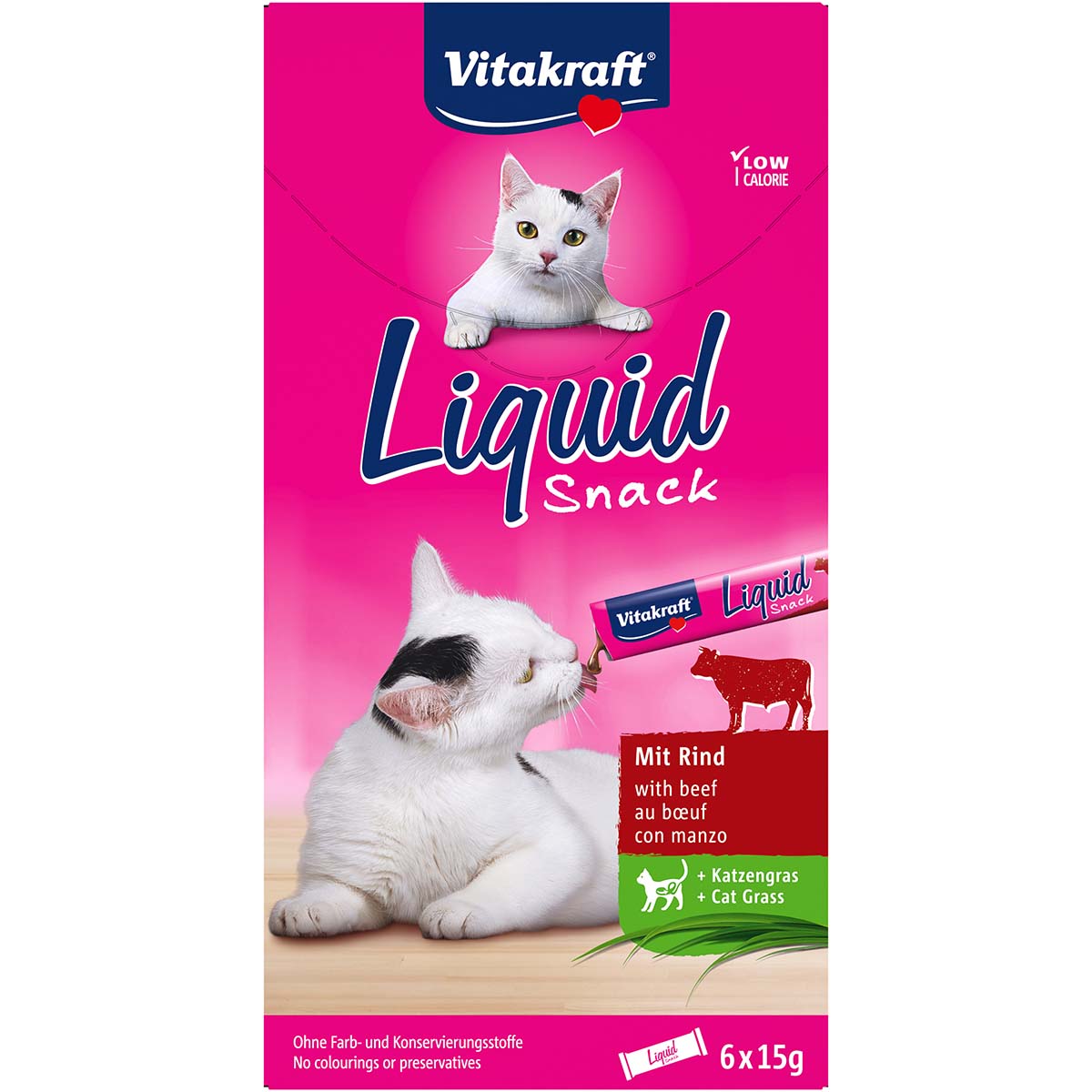 Vitakraft Cat liquid Snack hovězí a inulin