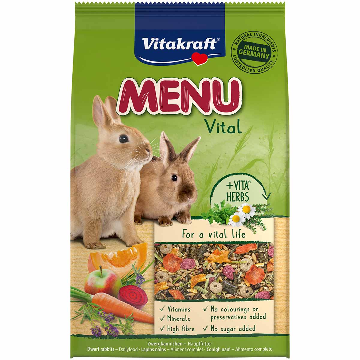 Vitakraft Menü Vital pro zakrslé králíky 3 kg