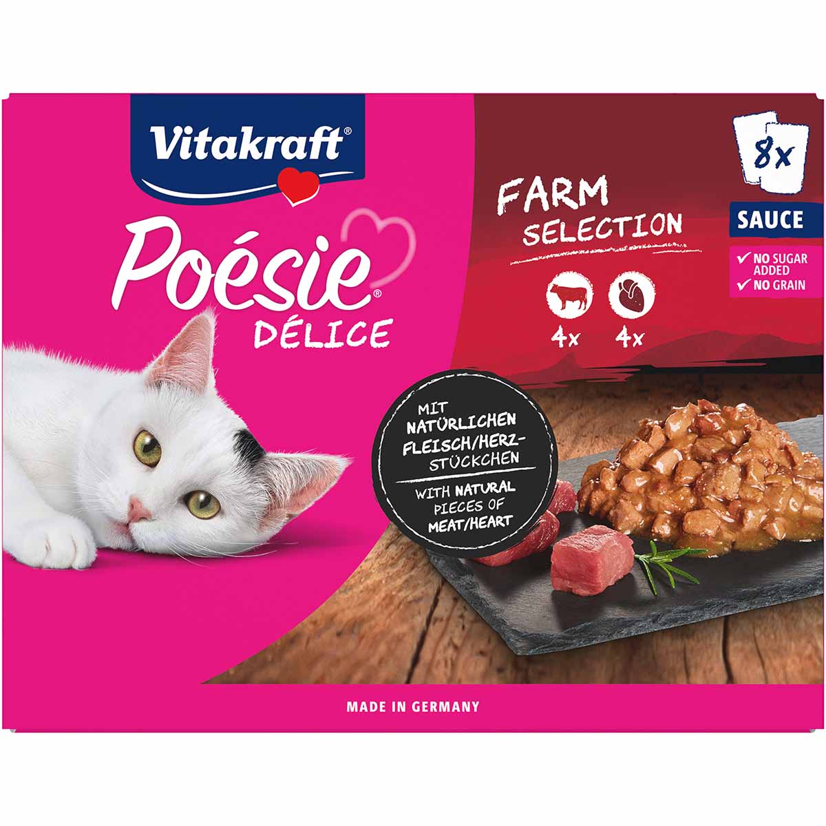 Vitakraft Poésie Délice Farm Selection 8× 85&nbsp;g