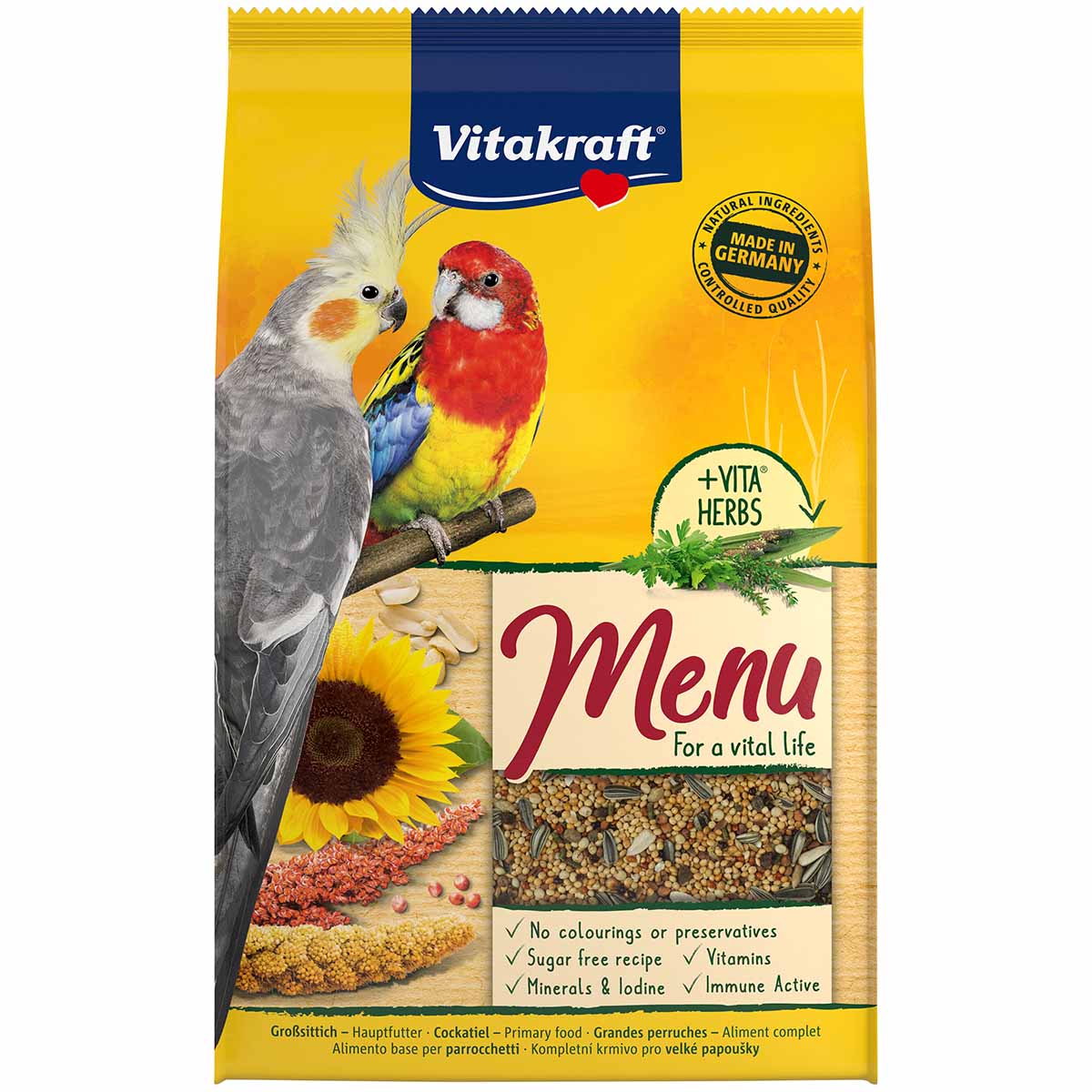 Vitakraft prémiové menu med pro velké papoušky