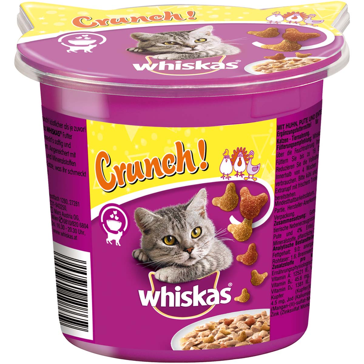 Whiskas Crunch s kuřecím, krocanem a kachnou