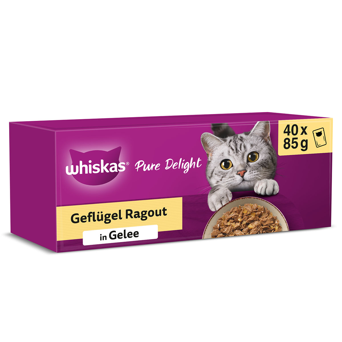 Whiskas Pure Delight Multipack drůbeží ragú v&nbsp;želé 40&nbsp;×&nbsp;85&nbsp;g