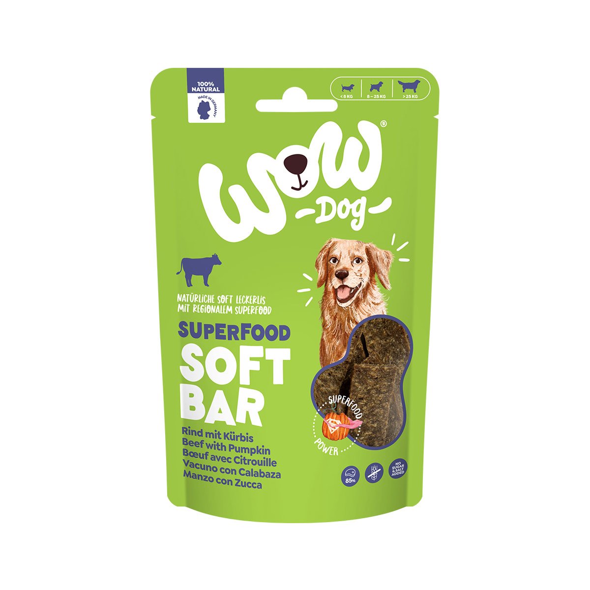 WOW DOG Soft Bar hovězí s dýní 150 g