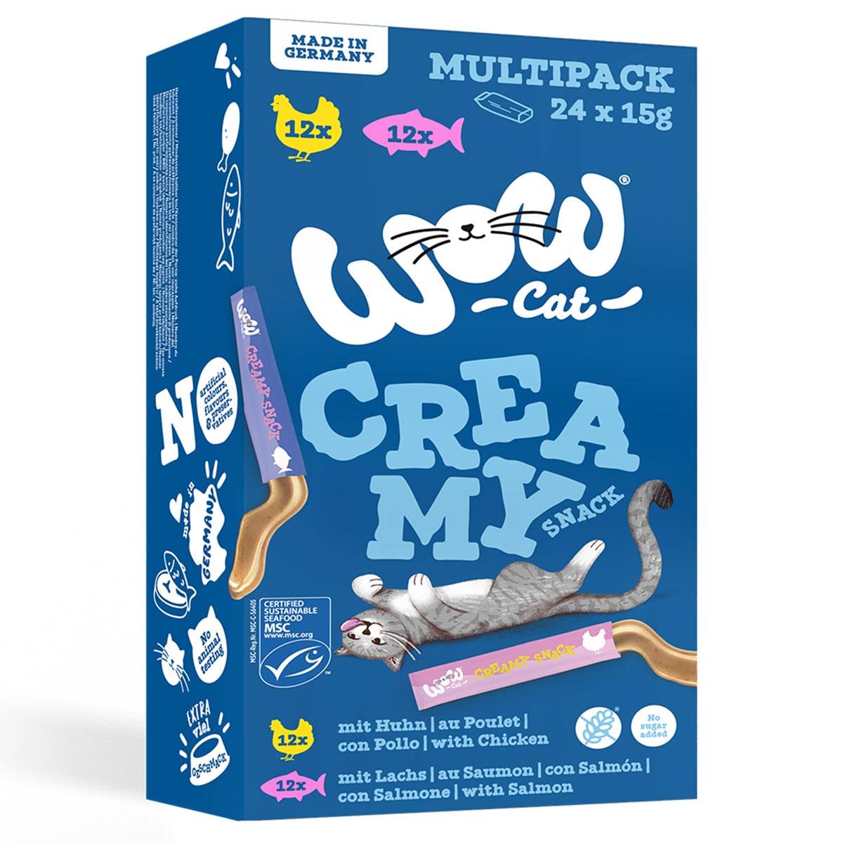 WOW CAT Creamy Snack Multipack 24x15 g