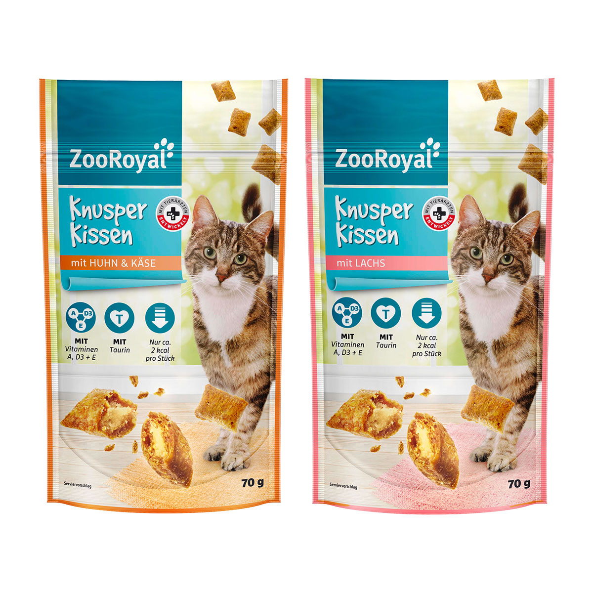 ZooRoyal křupavé polštářky kombinované balení 4 × 70 g