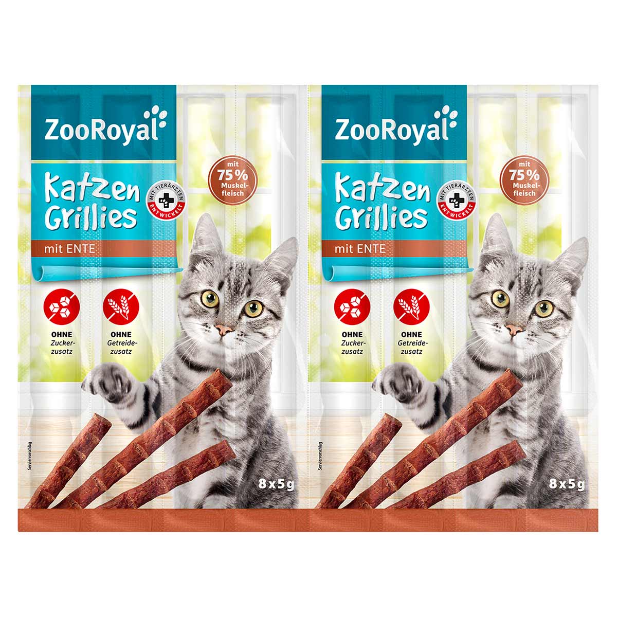 ZooRoyal grilované tyčinky pro kočky s kachním masem